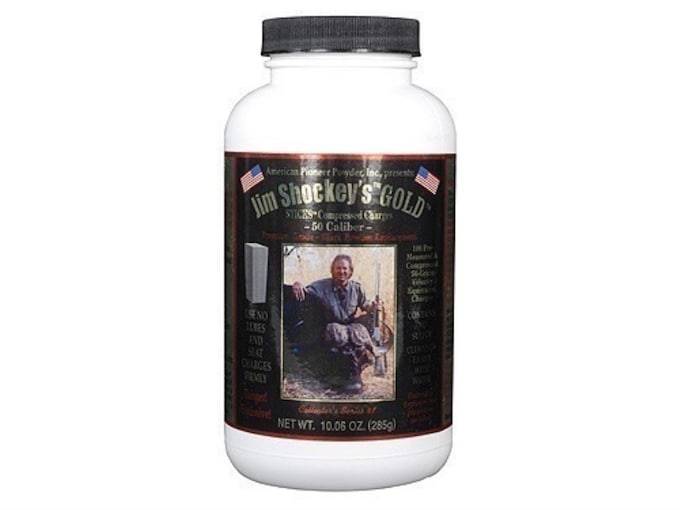 American-Pioneer-Jim-Shockeys-Gold-Black-Powder-Substitute-50-Caliber-50-Grain-Sticks-100PK American Pioneer Jim Shockey’s Gold Black Powder Substitute 50 Caliber 50 Grain Sticks 100PK - Image 1