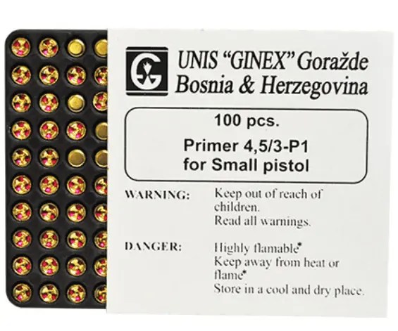 Unis-Ginex-Small-Pistol-Primers-In-Stock-Now Ginex Small Pistol Primers - Image 1