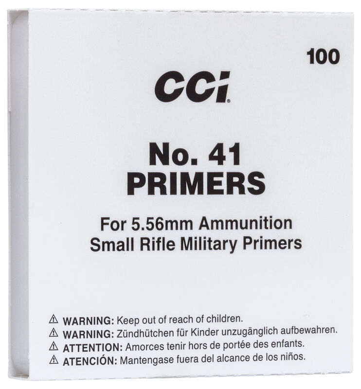 cci-41-556mm-small-rifle-military-primers CCI Small Rifle 5.56mm NATO-Spec Military Primers #41 - Image 1